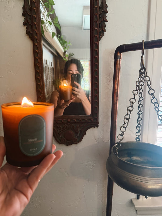 Shanti Wood Wick Soy Candle - Lavender | Lemongrass
